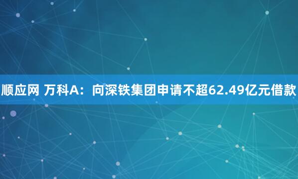 顺应网 万科A：向深铁集团申请不超62.49亿元借款
