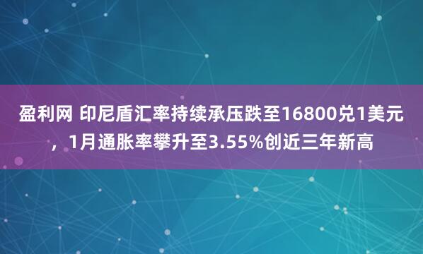 盈利网 印尼盾汇率持续承压跌至16800兑1美元，1月通胀率攀升至3.55%创近三年新高